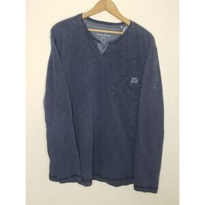 Tommy Bahama Mens Size LARGE Antonio Abaco Henley Long Sleeve Crew Neck Pullover